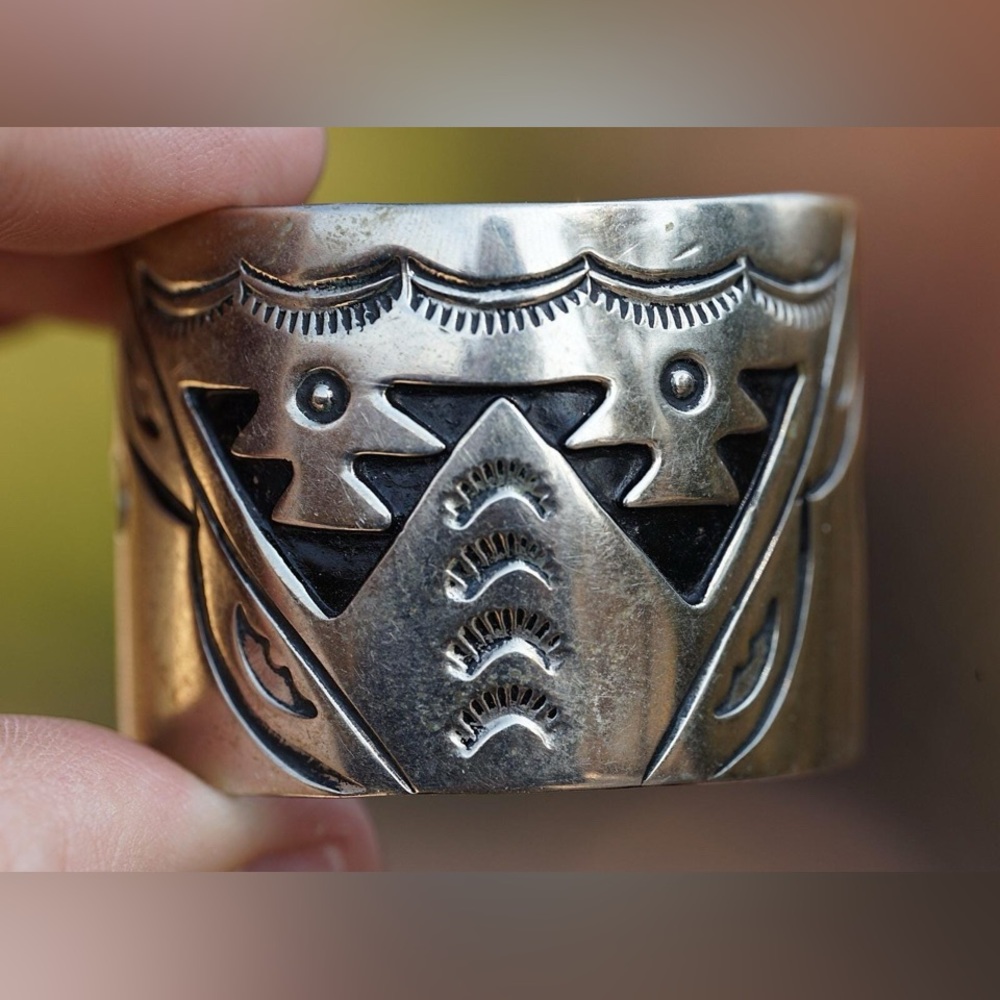 Vintage Navajo Sterling Hair Accessory Signed LN